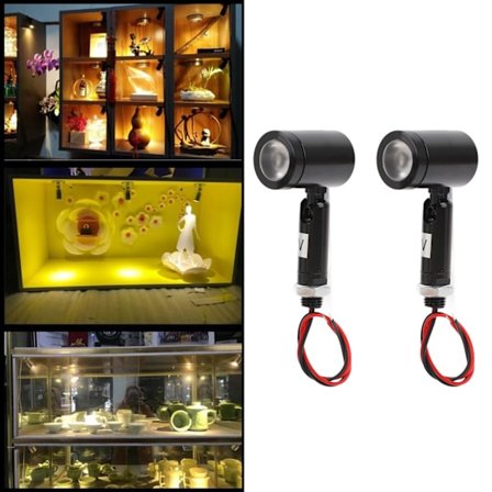 2 stk. Mini LED Spotlight Indendørs Billedlamper Kunst Accent Belysning til Malerier Planter Smykkestande Modeludstillingshylder Skabe DC12V