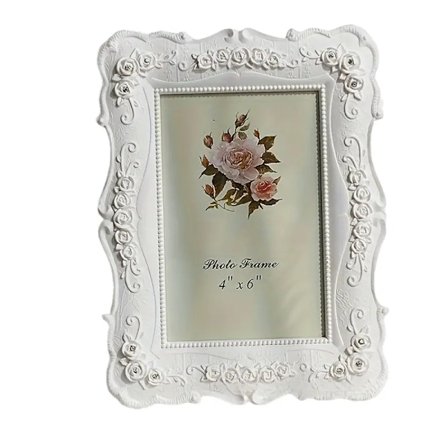 Tyylikäs 6 tuuman vintage-valkoinen ruusukehys – täydellinen valinta kodin ja toimiston sisustukseen sekä ihanteellinen pääsiäislahja.