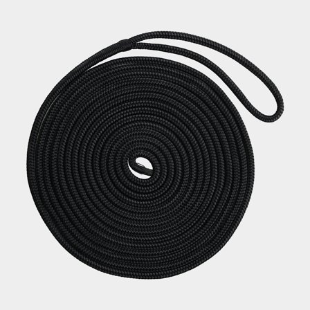 Förtöjningslina med splitsad ögla NOCK Smögen, 16-flätad polyester, Ø12 mm, 10 meter, svart