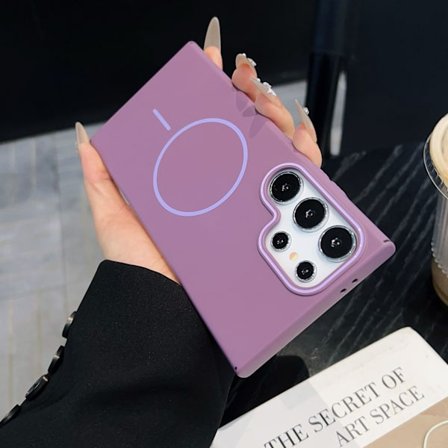 Samsung S22 Ultra telefoncover, mat hårdt cover, solnedgangslilla.