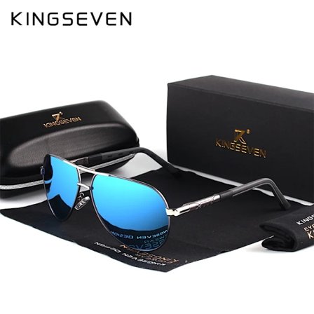 KINGSEVEN Mærke Herre Aluminium Magnesium Solbriller Polariserede UV400 Solbriller oculos Mand Briller Solbriller Til Mænd N725 Grå Blå Gray Blue