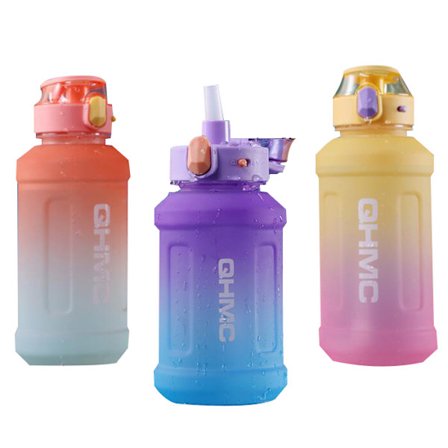 Stor vattenflaska med sugrör för fitness, gym och utomhussporter