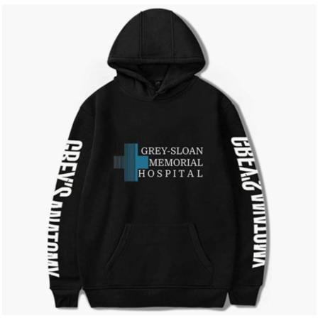 Grey's Anatomy American Drama Intern Hoodie Pullover Grafiskt print Luvtröjor JA32068A01 Black S