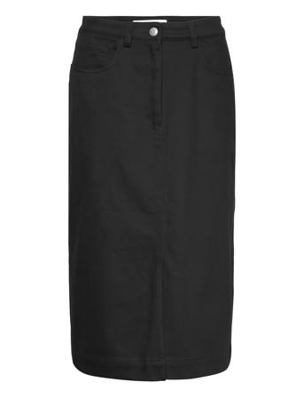 Raya Skirt 15046 Knälång Kjol Black Samsøe Samsøe