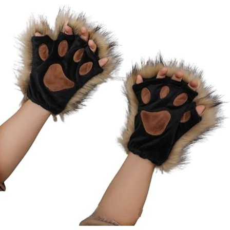 Katteklo-Handsker Pelsagtige Poter Fluffy Vanter