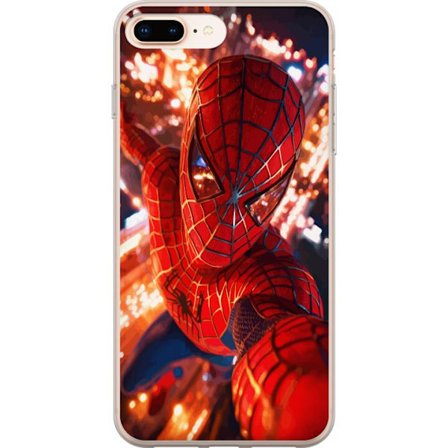 Yhteensopiva Puhelinkuori Apple Apple iPhone 7 Plus Spider Man intensiivisessä toiminnassa välkkyvien valojen ja dynaamisen perspektiivin kera eloku
