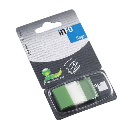 INFO Index 25x43mm grön - Lyreco - Kontorsmaterial - Indexflikar och märkflikar - Indexflikar i plast