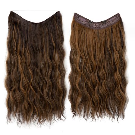 Mix Brunt Wire Hårforlengelser Menneskehår Klips-i Hårforlengelser Mørkebrun