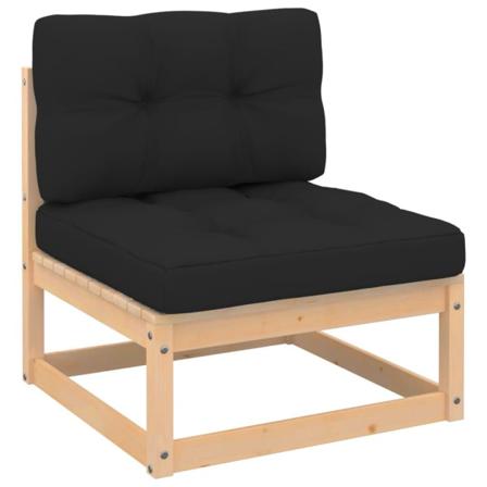 Vidaxl Loungegrupp Med Dynor 6 Delar Massiv Furu Antracit
