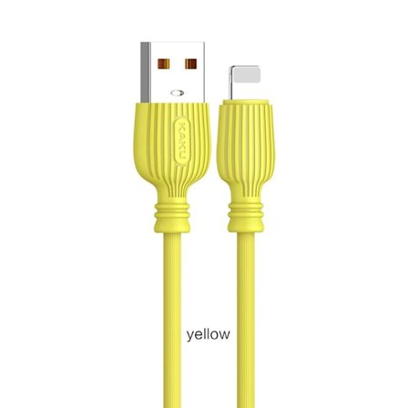 2 st super kvalitet 1m iphone laddarekabel gul