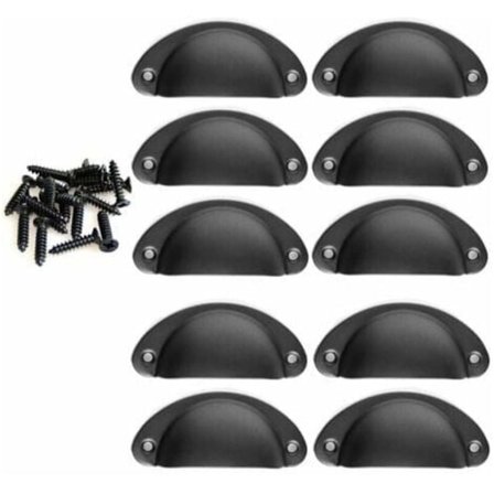 10 kpl Vintage-kuorivetimiä laatikostoihin, kaappeihin, keittiökalusteisiin, rautaisiin kaareviin vaatekaapin ovenkahvoihin