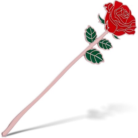 Ros Bokmärkesgåva, Metallbokmärke för Läsare, Alla hjärtans dag Mors dag Jul Födelsedagspresent för Kvinnliga Bokälskare (Röd Ros)