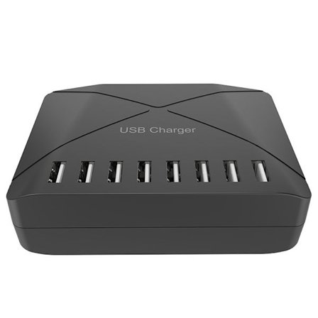 40W USB-oplader, 8-ports multi-USB, opladningshub med smart sensing