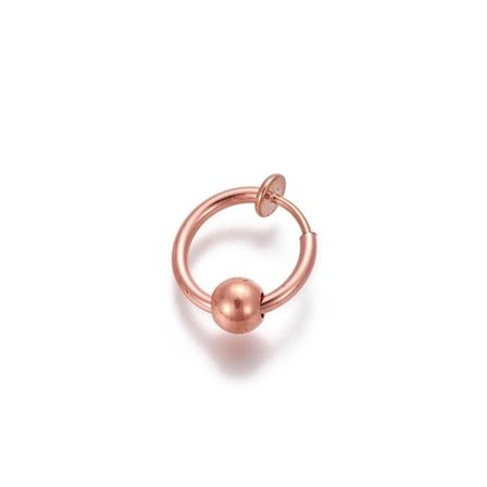 Roseguld Clip On Ring med avtagbar kula(13 mm )