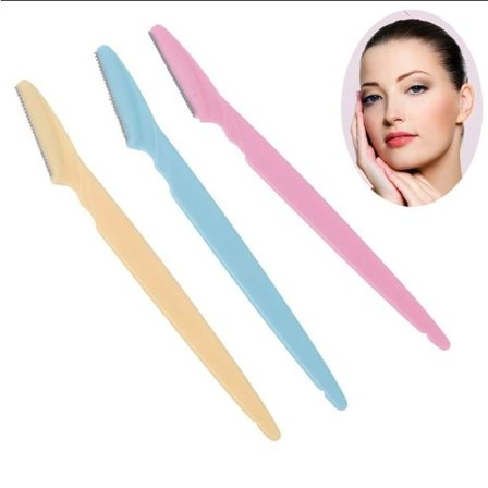 3-pack dekorativa ögonbrynsknivar i flera färger, trimmer