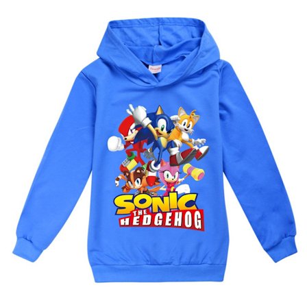 Kid Sonic Hedgehog Långärmad Hoodie Sweatshirt Pullover Jumper