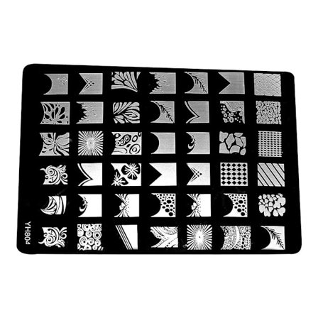 Stempelplade - Negledekorationer - YH804 - Rektangel