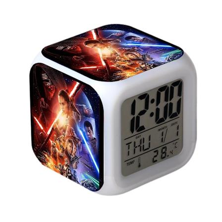 Star Wars Alarmur Star Wars: The Force Awakens LED Alarmur Kvadratisk Ur Digital Alarmur med Tid, Temperatur, Alarm, Dato