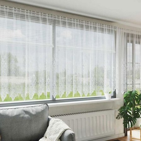 Gardiner - Voilage Vidaxl Spetsgardin Vit 900 x 140 cm Polyester