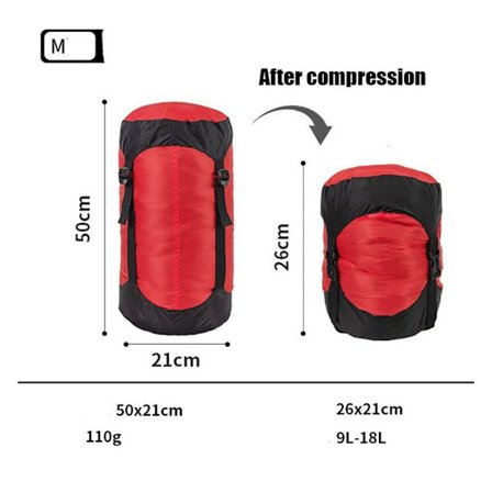 Krympe sovepose vanntett tørr pose RØD M