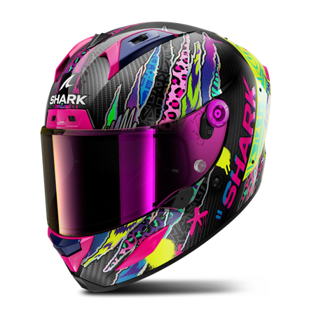 Casco Integrale Shark Aeron Opaco Viola Giallo L