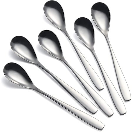 Egg spoons for soft-boiled eggs, stainless steel, 14 cm, set of 6
