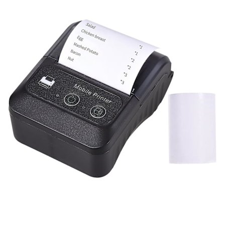 Bluetooth kvittoskrivare, 58mm mini trådlös pos kvittoskrivare 2" mobil thermal Läderbälte skrivare Small Business Restaurant,