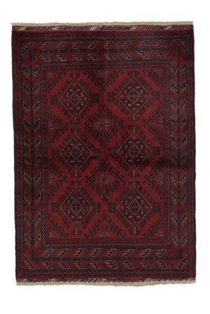 Noué À La Main Afghan Khal Mohammadi Tapis 104X145 De Laine Noir Petit