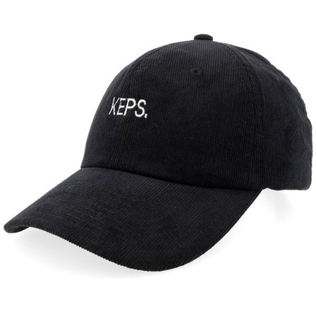 Iconic - Svart unconstructed Keps - Keps. Embroidery Heritage Cord Black Dad Cap @ Hatstore