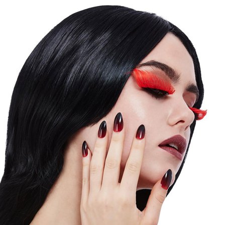 Gotisk Sæt med Kunstige Øjenvipper og Negle