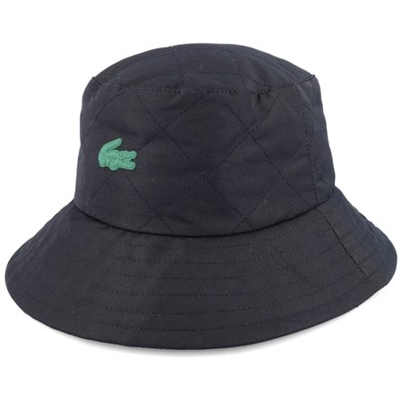 Lacoste - Schwarz bucket Hut - Rubber Patch Stitch Black Bucket @ Hatstore