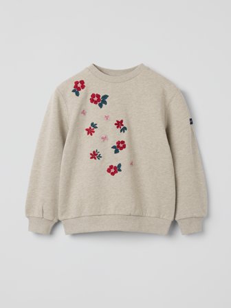 Polarn O. Pyret Sweatshirt blommor - 122 - barnkläder - beige