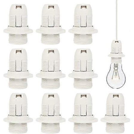 E14 Lampun kanta 10 kpl E14 Muovinen lampun kanta 250 2A Vintage-lampun kanta pidike E14 Kanta-adapteri E14 Ruuvilampulle Energiansäästölamppu Sc [DB]
