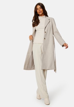 Pieces Nasha LS Coat White Pepper Klær