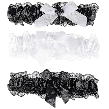 3 st. Bälte Kvinnor Vit Svart Spets Strumpeband Brud Ben Band Vintage Bröllop Strumpeband Delikat Lår Ring