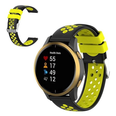 Bi-color silicone watch band for Samsung watch - Black / Yellow