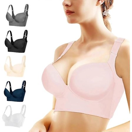 Push-up BH for kvinner, full-coverage BH med spiler, BH som skjuler ryggfett, glattende T-skjorte-BH, formende uplift-BH - Perfekt