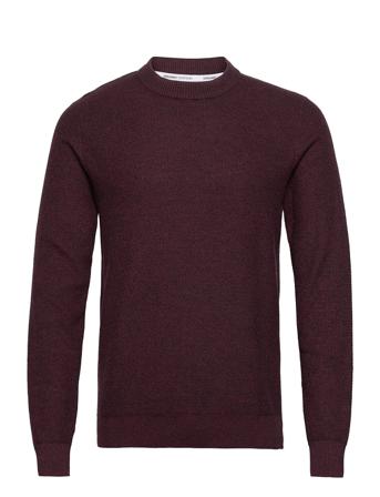 Slheklon Ls Knit Crew Camp Neulepaita Pyöreä Kaula-aukko Punainen Selected Homme