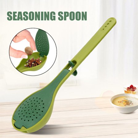 PP Kryddor Kryddfilter Sked Med Cover Kök Skimmer Soppa Kryddsil Matlagningsverktyg