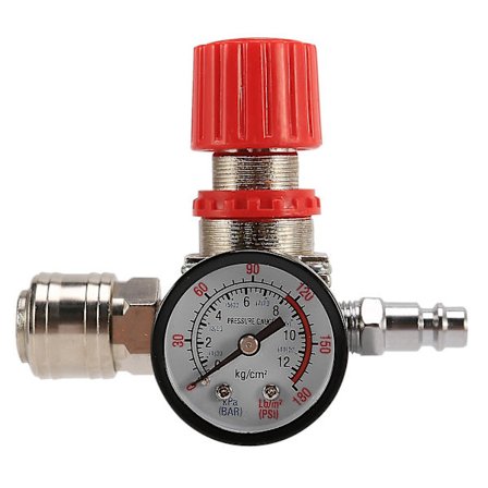 1/4 tommers trykkregulator Luftkompressor Trykkregulator Reduksjonsventil 3 hull Kontrollventil