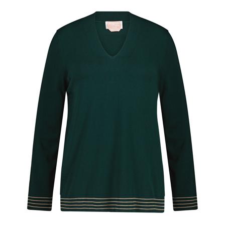 Marina Rinaldi, V-neck Knitwear Blauw, Dames, Maat:L