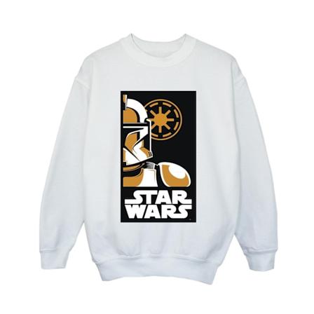 Star Wars Stormtrooper Art Poster Sweatshirt för pojkar 12-13 år W White 12-13 Years