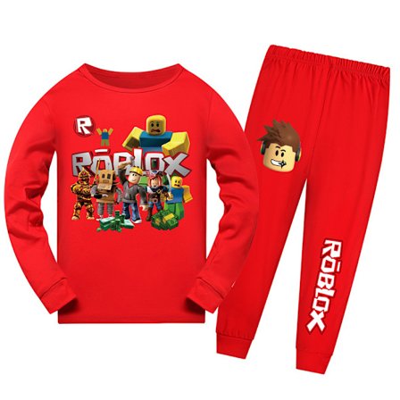 Roblox Spil Langærmet Pyjamas Sæt Børn Pjs Sove Tøj Nat Tøj Fans Gave Rød Ed