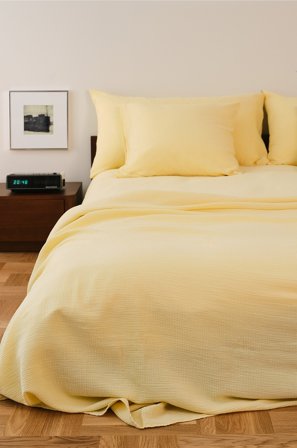 Jotex - Sengeteppe i Musselin Lys gul - AMILIA - Kjøp Sengetepper hos Jotex