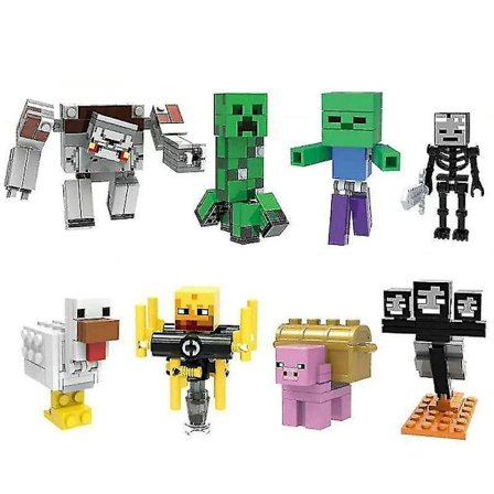 The Steve Alex Villager Skeleton Enderman Action Figures Model Building Blocks Bricks Set Gifts Toys For Children
