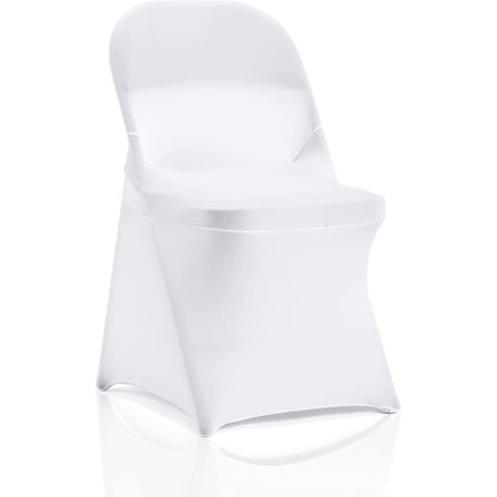 6-pack stretchiga spandex-stolar för matsalstolar, vikbara, för bröllop, bankett och fest - vit