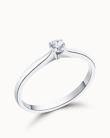 Bague en Diamant Élégant Ella - Diamant Synthétique 0,50 Carat en Platine 950