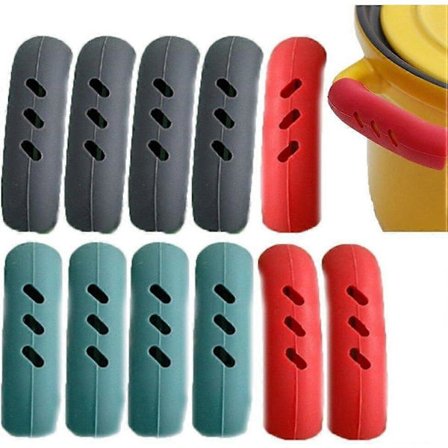 Silikone Varmt Håndtag Holder 12 stk. Grydehåndtag Varmebeskyttelse Skridsikkert Grydehåndtagsbeskyttelse Greb til Køkken Madlavningstilbehør til 