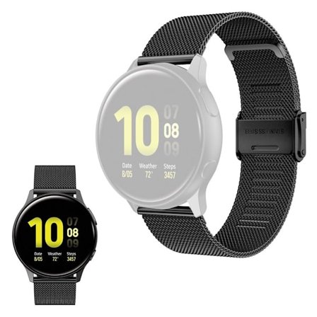 Samsung Galaxy Watch Active 2 - 44mm stainless steel + clip design watch band - Black
