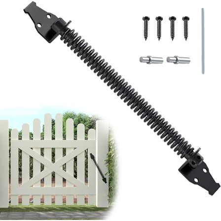 Automatisk dørlukker, fjær automatisk dørlukker Justerbar dørlukker, svart, lengde 36 cm